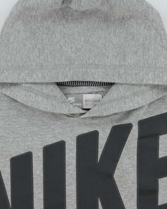 Vintage Y2K 00s Nike Marl Grey Heavyweight Pullover Hoodie - M