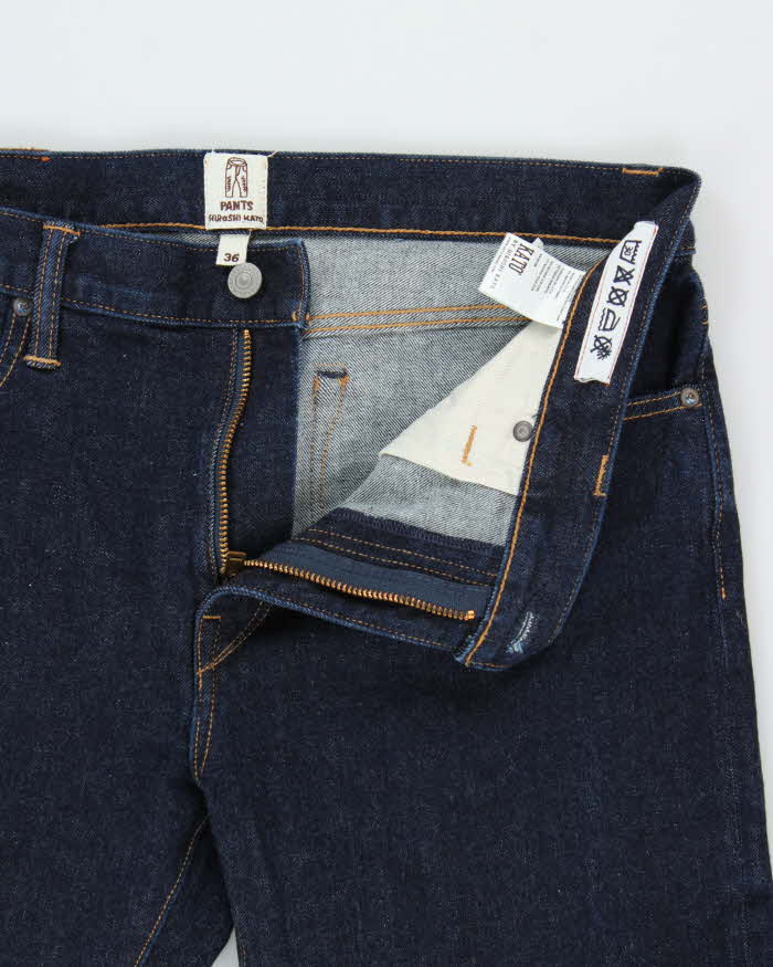 Hiroshi Kato The Pen Slim 4-Way Raw Japanese Indigo Selvedge Denim Made In USA Tapered Jeans - W34 L32