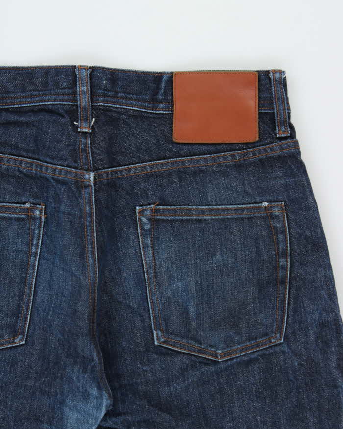Vintage The Unbranded Brand UB601 Raw 14.5oz Indigo Japanese Selvedge Denim Relaxed Tapered Jeans - W32 L31