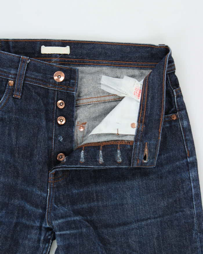 Vintage The Unbranded Brand UB601 Raw 14.5oz Indigo Japanese Selvedge Denim Relaxed Tapered Jeans - W32 L31