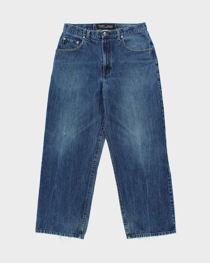 Vintage Y2K 00s Guess Mid-Rise Wide Leg Denim Jeans - W34 L30
