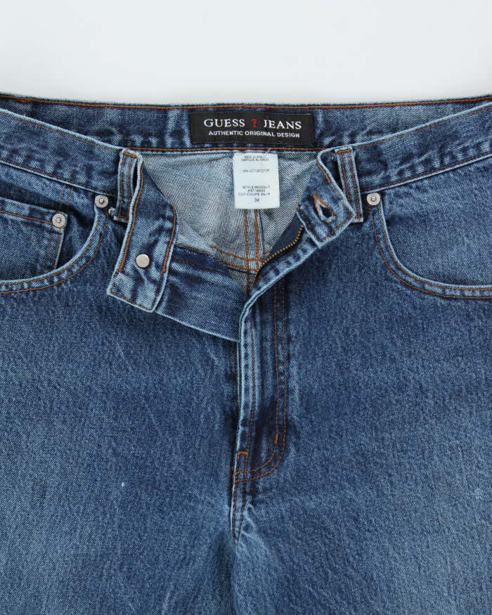 Vintage Y2K 00s Guess Mid-Rise Wide Leg Denim Jeans - W34 L30