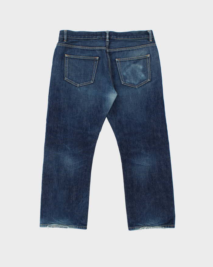 Vintage 2004 Y2K A.P.C 'Rescue' Japanese Selvedge Distressed Denim Mid-Rise Relaxed Straight Leg 'Rescue' Jeans - W36 L27