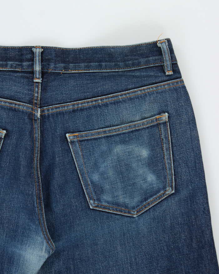 Vintage 2004 Y2K A.P.C 'Rescue' Japanese Selvedge Distressed Denim Mid-Rise Relaxed Straight Leg 'Rescue' Jeans - W36 L27