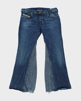 Vintage Y2K 00s Diesel Low-Rise 'Zathan' Customised Flared Denim Bell Bottom Jeans - W36 L32