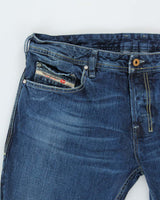 Vintage Y2K 00s Diesel Low-Rise 'Zathan' Customised Flared Denim Bell Bottom Jeans - W36 L32