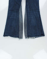 Vintage Y2K 00s Diesel Low-Rise 'Zathan' Customised Flared Denim Bell Bottom Jeans - W36 L32