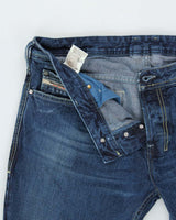 Vintage Y2K 00s Diesel Low-Rise 'Zathan' Customised Flared Denim Bell Bottom Jeans - W36 L32
