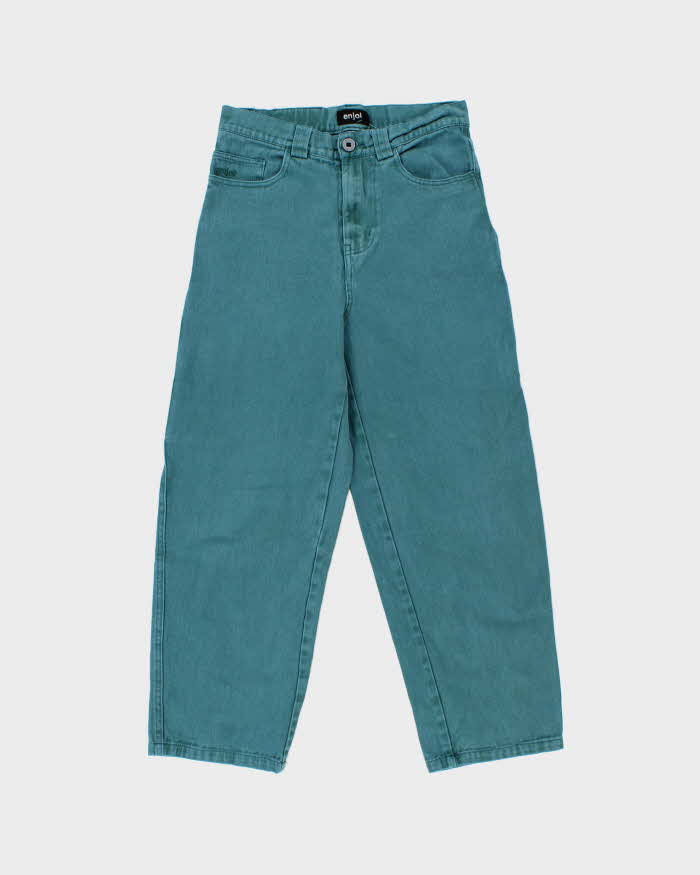 Vintage Y2K 00s Enjoi Skateboards Teal Relaxed Baggy Fit Barrel Leg Carpenter Jeans - W29 L27