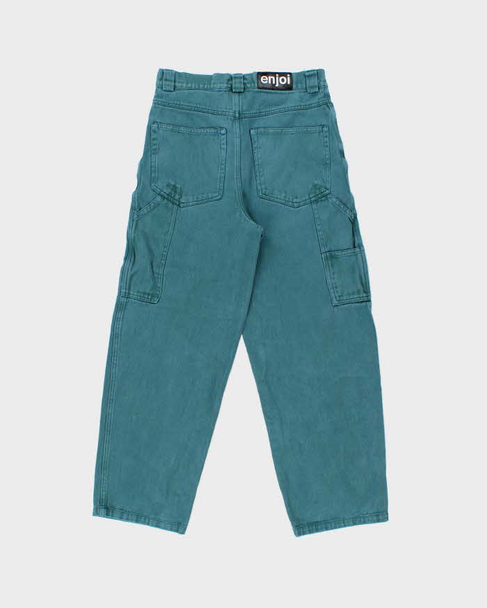 Vintage Y2K 00s Enjoi Skateboards Teal Relaxed Baggy Fit Barrel Leg Carpenter Jeans - W29 L27