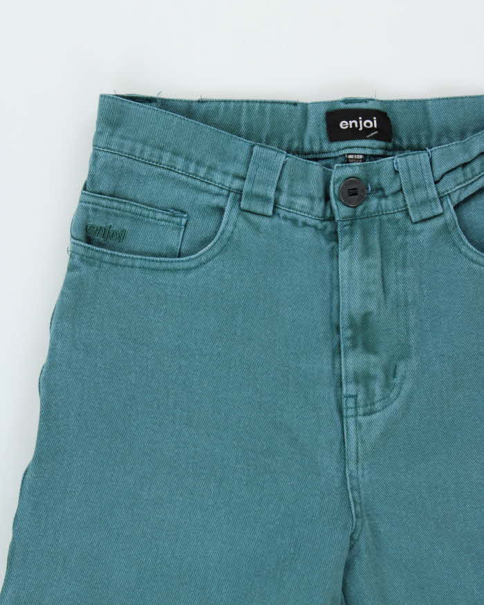 Vintage Y2K 00s Enjoi Skateboards Teal Relaxed Baggy Fit Barrel Leg Carpenter Jeans - W29 L27