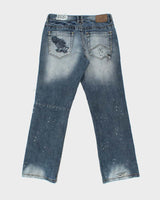 Vintage Y2k 2000s Armani Exchange Distressed Relaxed Fit Jeans - W34 L33
