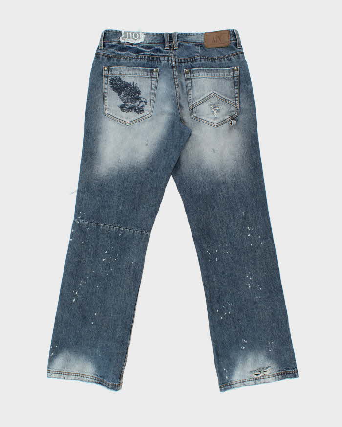 Vintage Y2k 2000s Armani Exchange Distressed Relaxed Fit Jeans - W34 L33