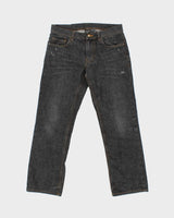 Vintage Y2K 00s Armani Exchange Mid-Rise Distressed Stone Wash Denim Bootcut Jeans - W33 L30