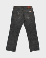 Vintage Y2K 00s Armani Exchange Mid-Rise Distressed Stone Wash Denim Bootcut Jeans - W33 L30