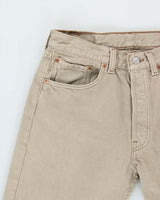 Vintage 1995 Levi's 501 Red Batwing Made In USA Khaki Straight Leg Denim Jeans - W30 L29