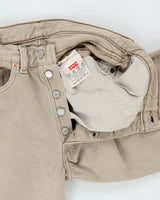 Vintage 1995 Levi's 501 Red Batwing Made In USA Khaki Straight Leg Denim Jeans - W30 L29