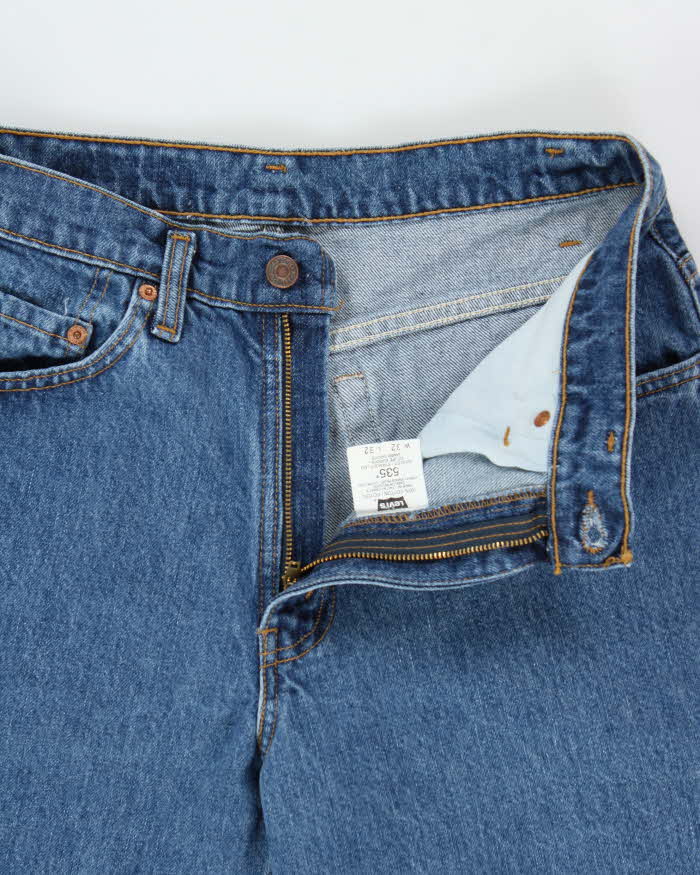 Vintage 1991 Levi's 535 Batwing Made In Canada 'Euro Fit' Med Wash Denim Relaxed Straight Leg Jeans - W32 L32