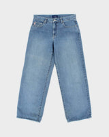 Vintage 1990s Guess Mid-Rise Light Wash Denim Wide Leg Jeans - W32 L30
