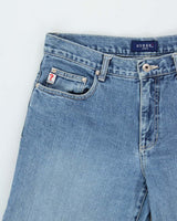 Vintage 1990s Guess Mid-Rise Light Wash Denim Wide Leg Jeans - W32 L30