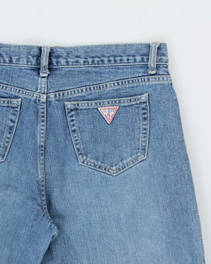 Vintage 1990s Guess Mid-Rise Light Wash Denim Wide Leg Jeans - W32 L30