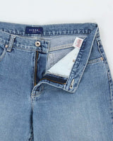 Vintage 1990s Guess Mid-Rise Light Wash Denim Wide Leg Jeans - W32 L30