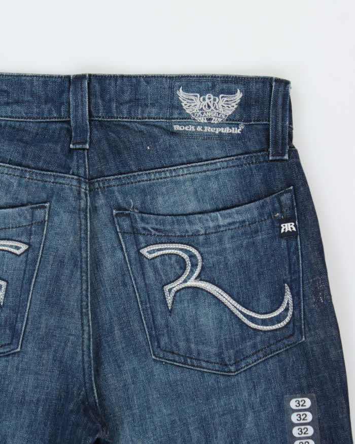 DSWT Vintage Y2K 00s Rock & Republic 'Floyd' Indigo Denim Bootcut Jeans - W32 L36
