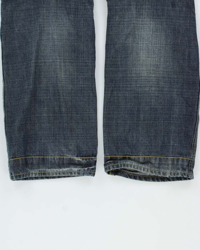 Vintage G-Star Raw 'Elwood Heritage Loose' Mid Rise Indigo Stone Wash Buckle Back Relaxed Straight Leg Jeans - W34 L32
