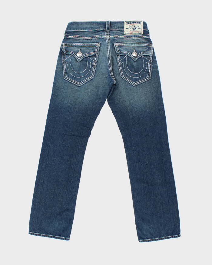 Vintage Y2K 00s True Religion Mid Rise 'Ricky' Made In USA Flap Pocket Relaxed Straight Leg Jeans - W32 L34