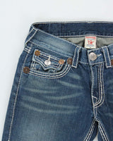 Vintage Y2K 00s True Religion Mid Rise 'Ricky' Made In USA Flap Pocket Relaxed Straight Leg Jeans - W32 L34