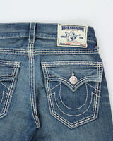 Vintage Y2K 00s True Religion Mid Rise 'Ricky' Made In USA Flap Pocket Relaxed Straight Leg Jeans - W32 L34