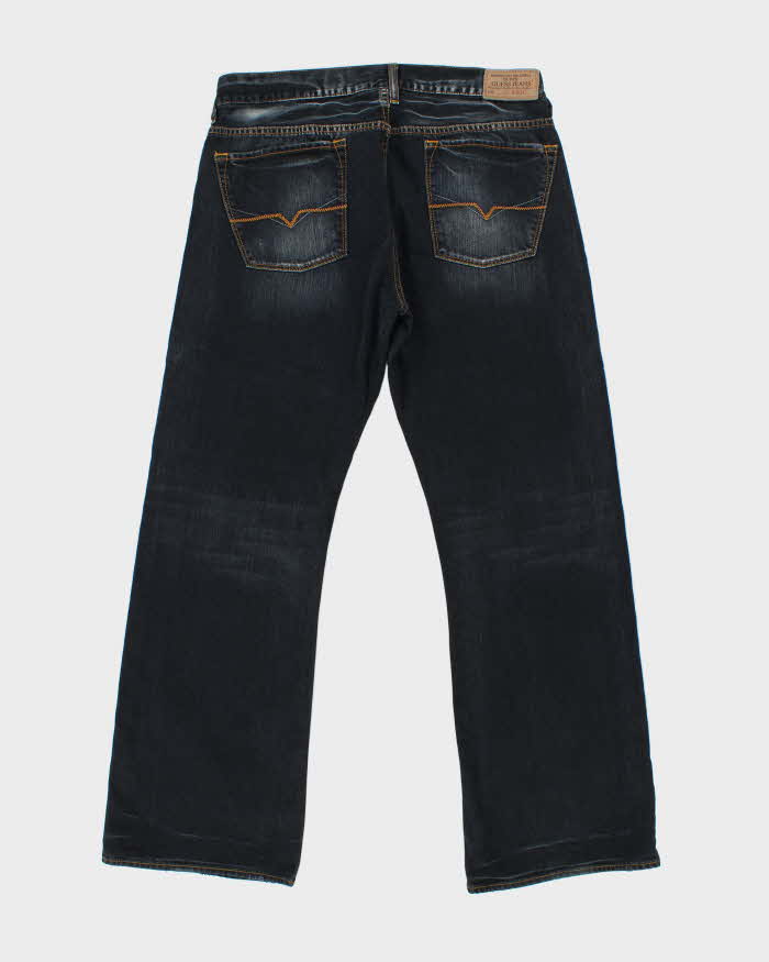 Vintage Y2K 00s Guess 'Cliff' Dark Stone Wash Denim Mid Rise Relaxed Leg Bootcut Jeans - W36 L33