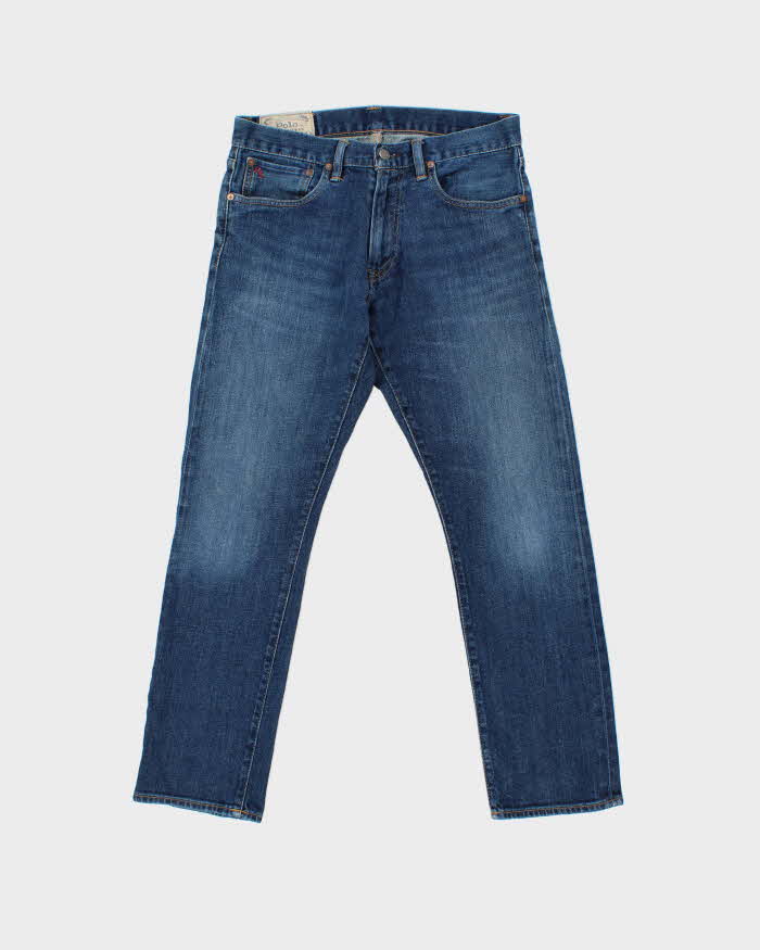 Vintage Polo Ralph Lauren Varick Slim Straight Elliot Stretch Mid Rise Denim Jeans - W32 L30