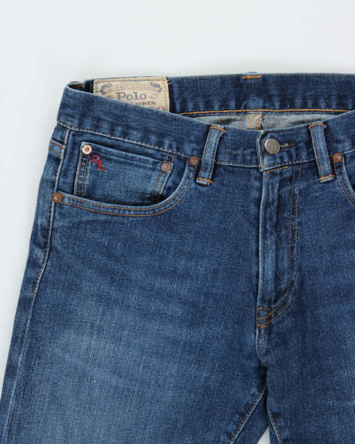 Vintage Polo Ralph Lauren Varick Slim Straight Elliot Stretch Mid Rise Denim Jeans - W32 L30