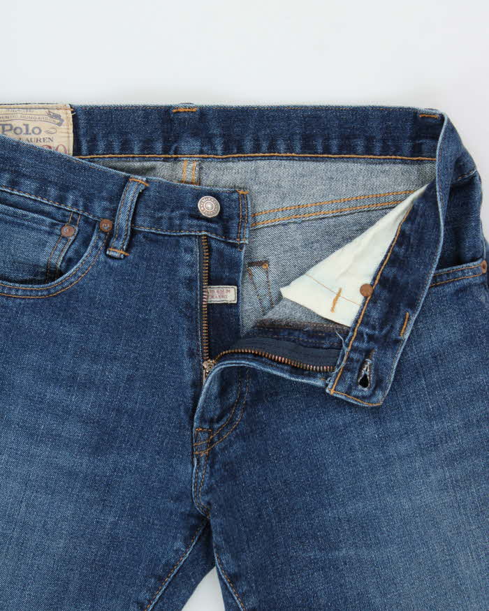 Vintage Polo Ralph Lauren Varick Slim Straight Elliot Stretch Mid Rise Denim Jeans - W32 L30