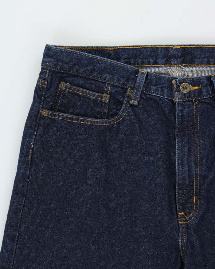 Vintage Y2K 00s Polo Jeans Ralph Lauren Raw Indigo Denim 'RL Easy Fit' Relaxed Staright Leg Jeans - W36 L34