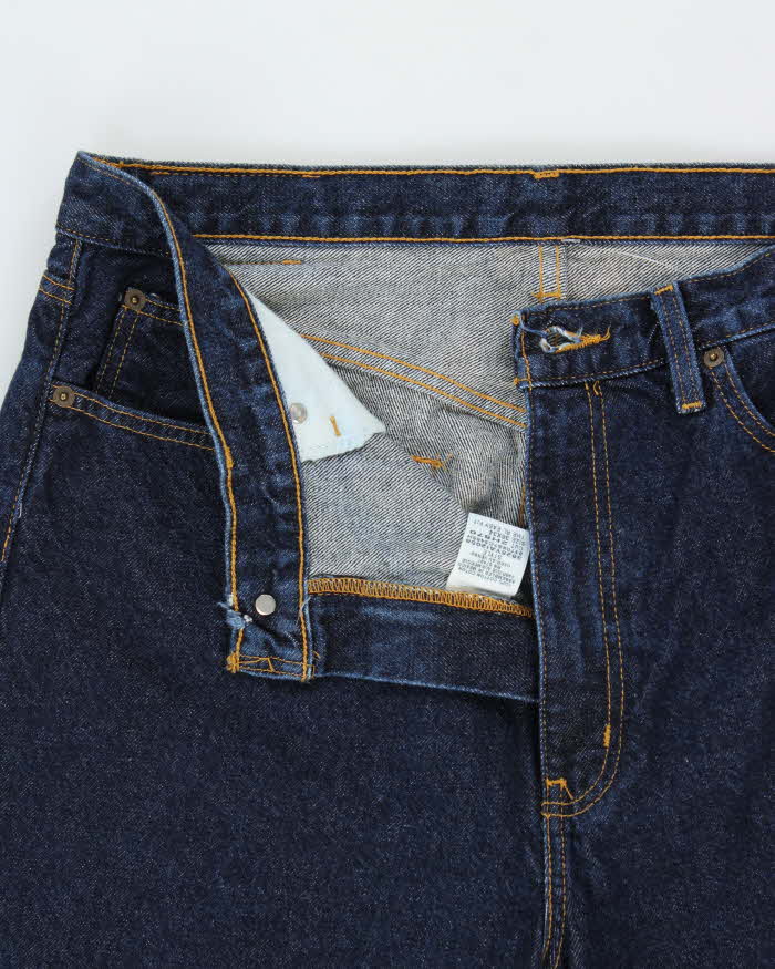 Vintage Y2K 00s Polo Jeans Ralph Lauren Raw Indigo Denim 'RL Easy Fit' Relaxed Staright Leg Jeans - W36 L34