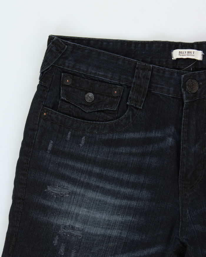 DSWT True Religion Billy Big T Low Rise Distressed Denim Flap Pocket Bootcut Jeans - W38 L28
