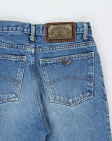 Vintage 1990s Armani Made In USA High Rise Relaxed Tapered Straight Leg Denim Jeans - W30 L30