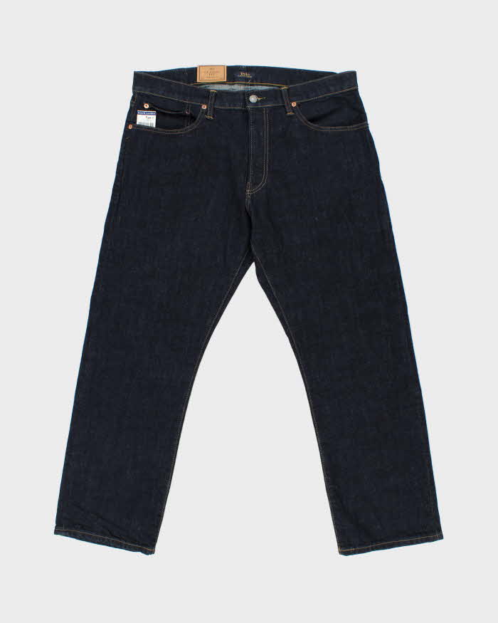 DSWT Polo Ralph Lauren Raw Indigo Denim Mid Rise The Classic Fit Straight Leg Jeans - W36 L30