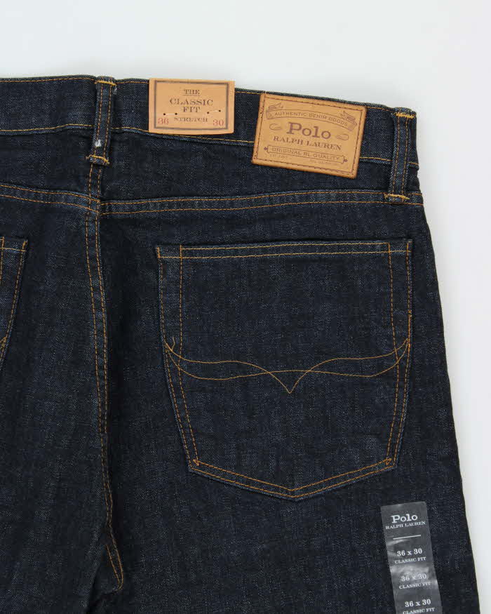 DSWT Polo Ralph Lauren Raw Indigo Denim Mid Rise The Classic Fit Straight Leg Jeans - W36 L30