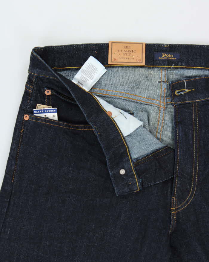DSWT Polo Ralph Lauren Raw Indigo Denim Mid Rise The Classic Fit Straight Leg Jeans - W36 L30