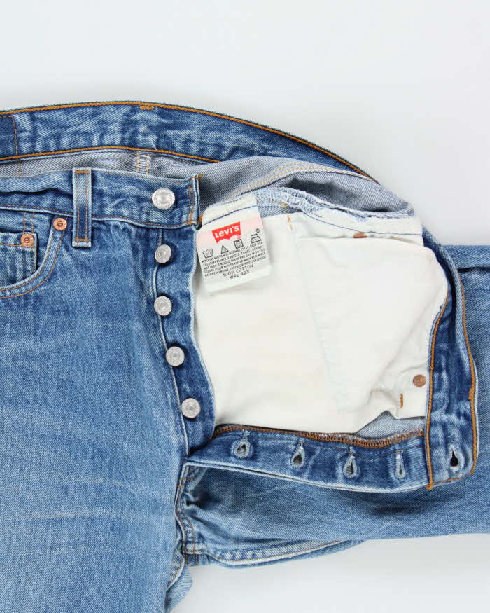 Vintage 1997 Levi's 501xx Red Batwing Made In USA Straight Leg Denim Jeans - W31 L27