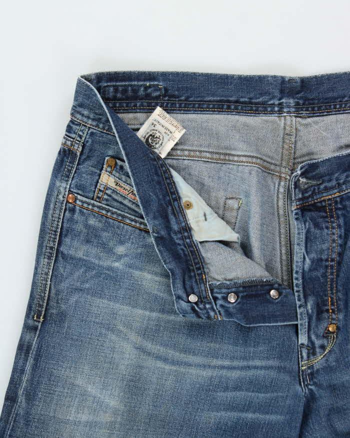 Vintage Y2K 00s Diesel 'Kuratt' Distressed Denim Low Rise Relaxed Straight Fit Jeans - W36 L32