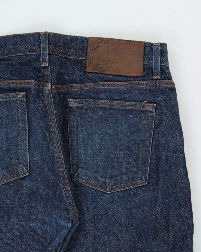 Naked & Famous Weird Guy Dirty Fade Japanese Roped Dyed Selvedge 14.5oz Denim Relaxed Slim Straight Leg Jeans - W33 L34