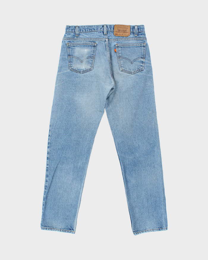 Vintage 1997 Levi's 505 Blank Orange Tab Red Batwing Made In USA Regular Fit Straight Leg Jeans - W32 L31