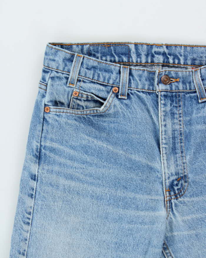 Vintage 1997 Levi's 505 Blank Orange Tab Red Batwing Made In USA Regular Fit Straight Leg Jeans - W32 L31