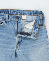 Vintage 1997 Levi's 505 Blank Orange Tab Red Batwing Made In USA Regular Fit Straight Leg Jeans - W32 L31