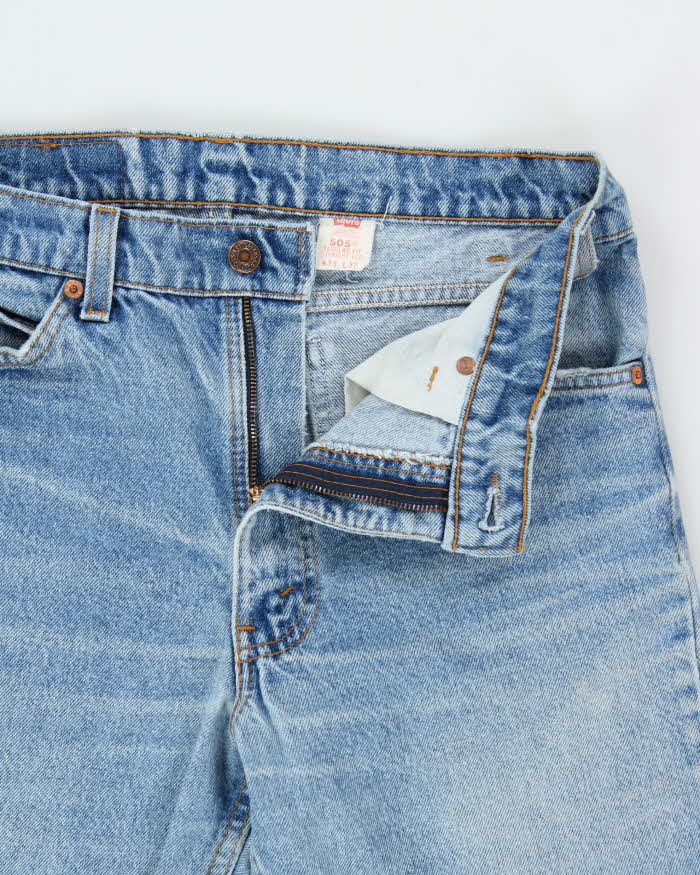 Vintage 1997 Levi's 505 Blank Orange Tab Red Batwing Made In USA Regular Fit Straight Leg Jeans - W32 L31