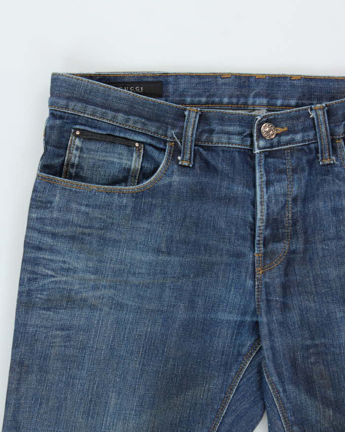 Vintage Y2K 00s Gucci Tom Ford Low Rise Indigo Denim Skinny Fit Jeans - W34 L34